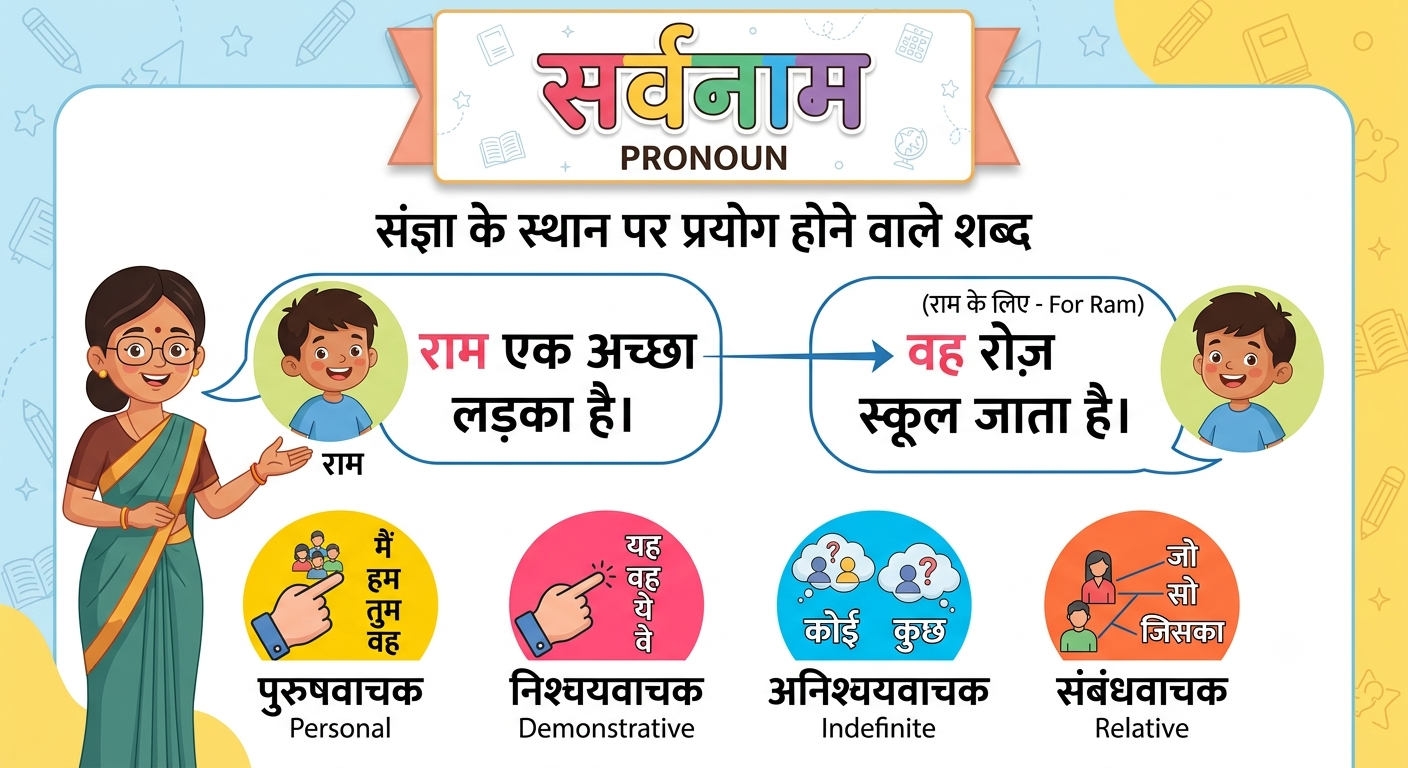 सर्वनाम (Pronoun) : Grade6th, 7th, 8th, 9th and 10th